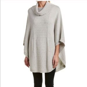 Super Cute Cabi # 3003 "Cowl Poncho" Heather Gray Cotton Poncho Sweater SMALL